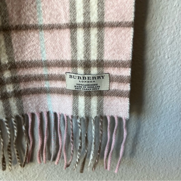 Burberry Pink and Brown Plaid Scarf - Picture 6 of 7